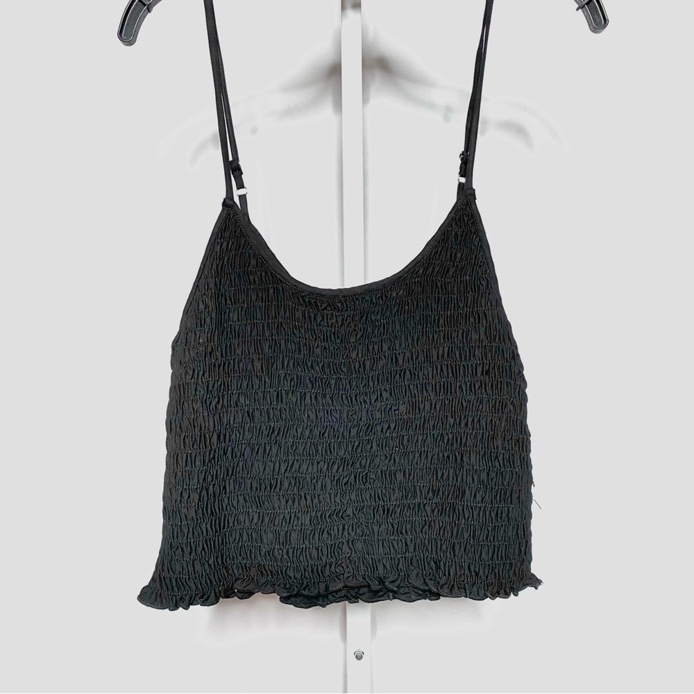 Aqua Smocked Crop Cami • L